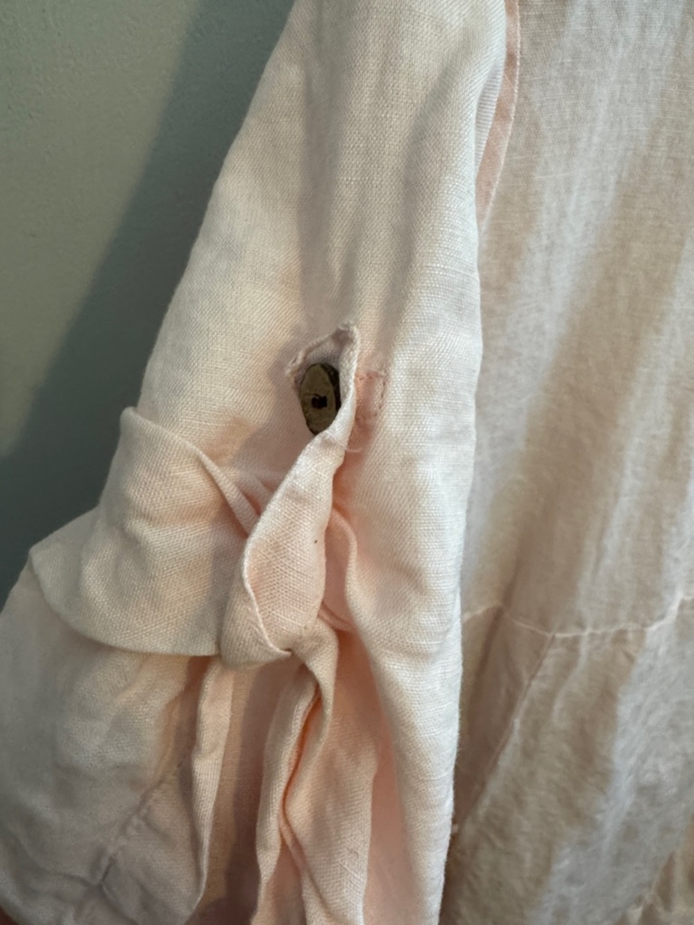 Pale Pink Linen Pocket Tunic S cotton linen - Picture 6 of 10